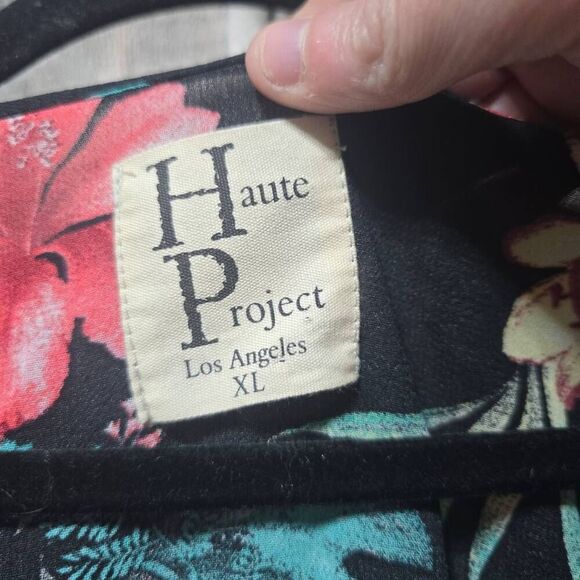 Haute Project Black Floral Mullet High Low Duster Maxi Cardigan - Picture 3 of 3